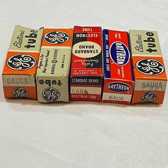 Vintage Lot of 5 Electron Vacuum Tubes 6AU6 Radio AMP Audio Not Tested As Is - Picture 4 of 4